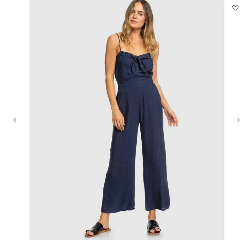 Roxy Feel The Retro Spirit Strappy  Jumpsuit Navy Blue Size Small